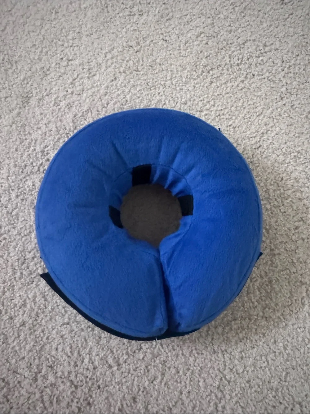 Blue Plush Donut Recovery Collar for Dogs - Comfortable Soft Support
